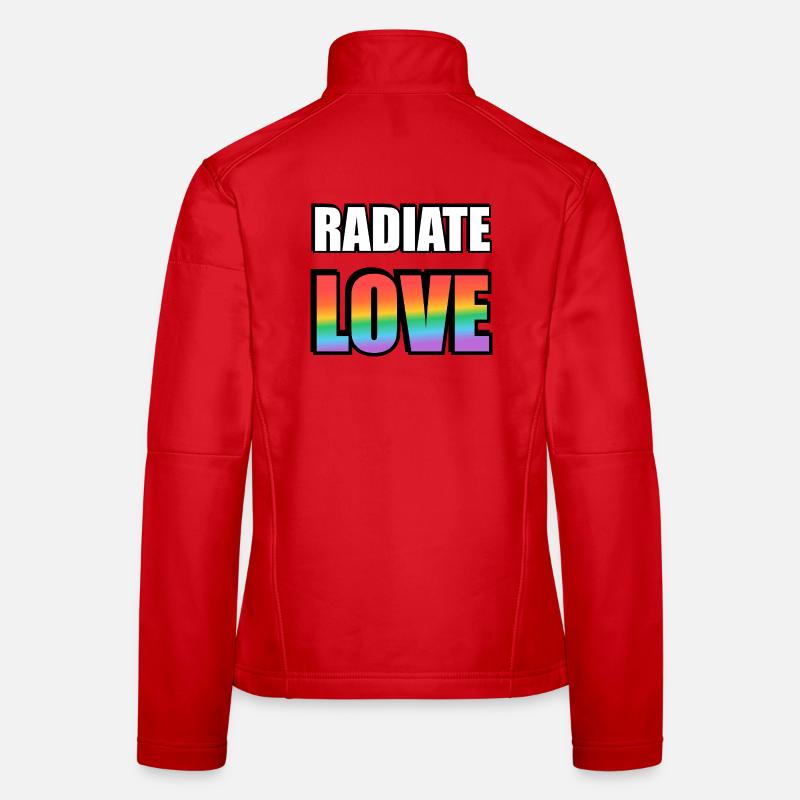 Strahlen Sie Liebe Regenbogen aus Frauen Softshelljacke