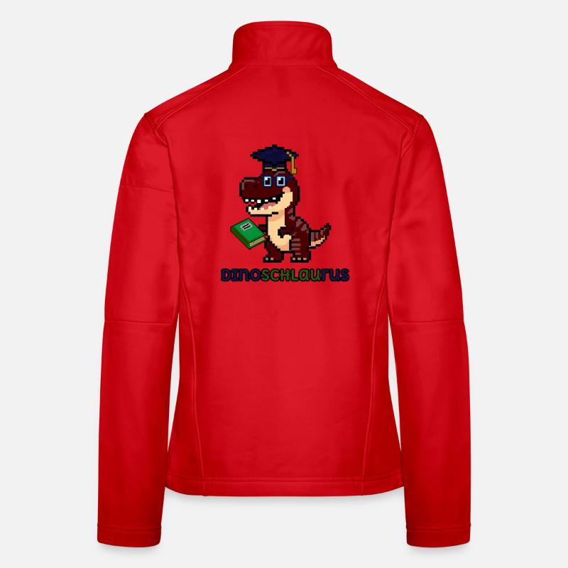 DinoSCHLAUrus - Pixel Art Dinosaurier mit Buch 🦖 Frauen Softshelljacke