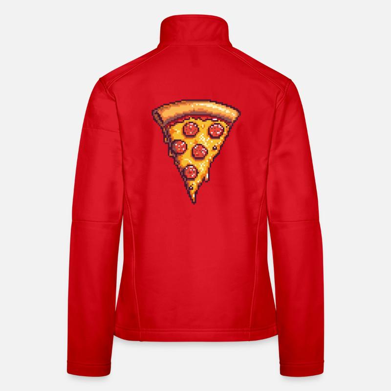 Tranche de pizza Pixel Veste en tissu softshell Femme