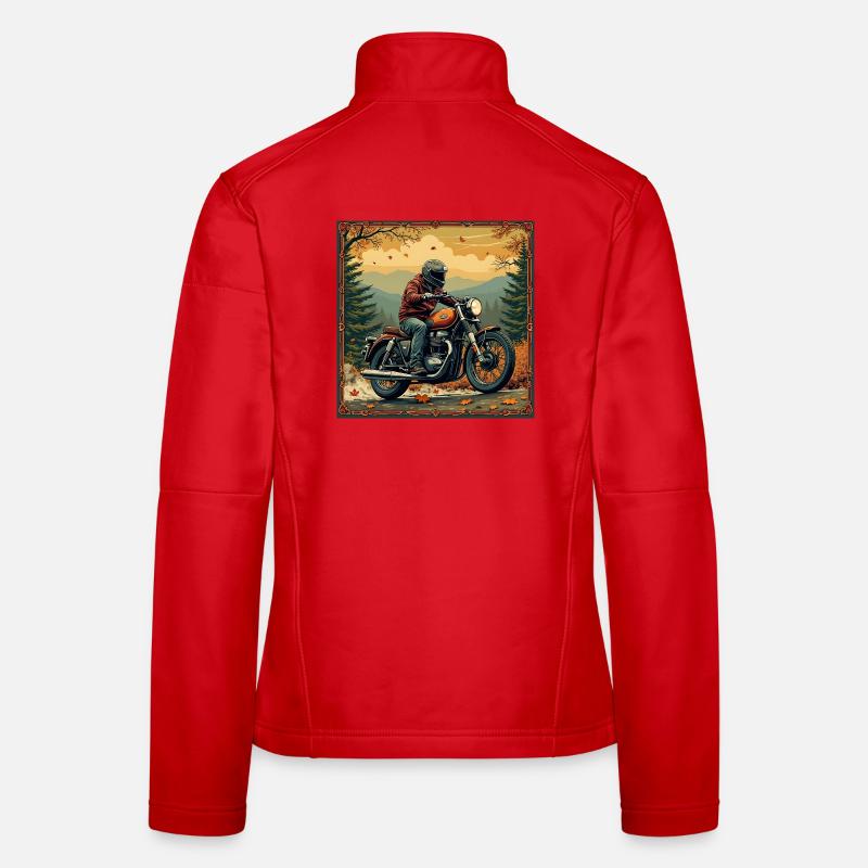 Tapestry Biker Landscape - Frauen Softshelljacke - Rot