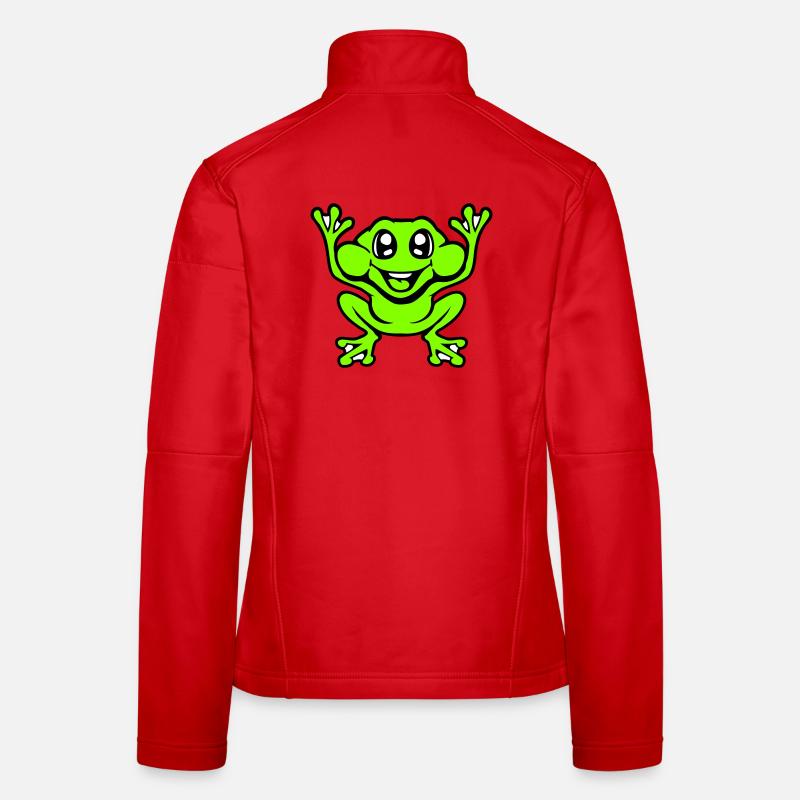 Frog Toad Laughs Funny Jumping Happy Comic Women's Softshell Jacket