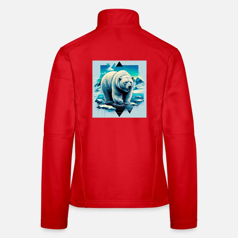 ours blanc Veste en tissu softshell Femme
