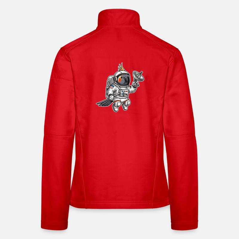 Space Bird Astronaut Cockatiel Women's Softshell Jacket