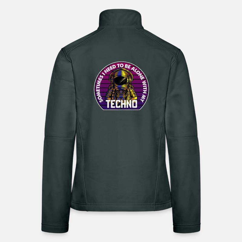 Techno Astronaut Circle Badge Women's Softshell Jacket