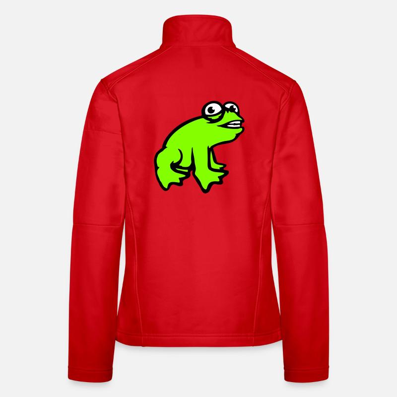 Frog grins cool funny comic crazy toad Women's Softshell Jacket