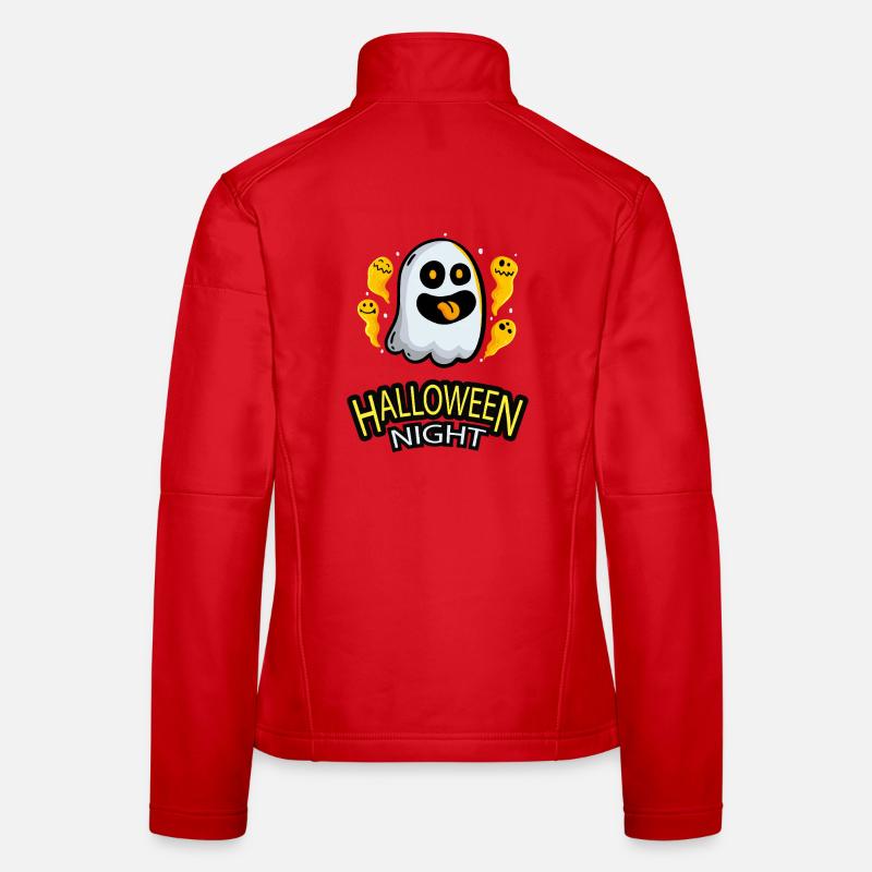 Cute Haunted Ghost Halloween Night - Women's Softshell Jacket - red