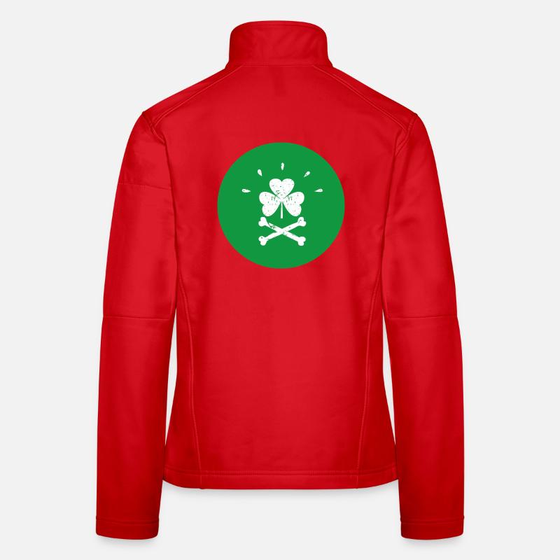 Joyeuse Roger Shamrock Saint-Patrick Veste en tissu softshell Femme