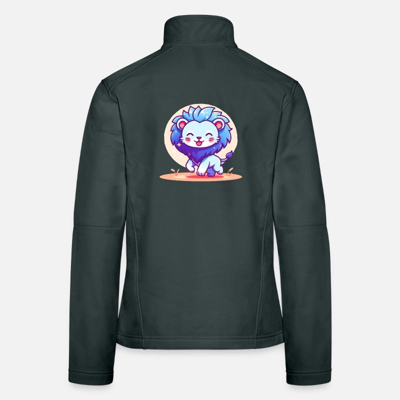 Petit lion bleu Veste en tissu softshell Femme