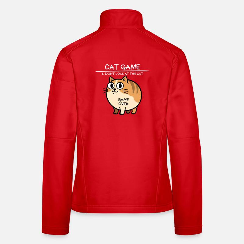 Jeu de chat Ne regarde pas le chat drôle de chat Veste en tissu softshell Femme