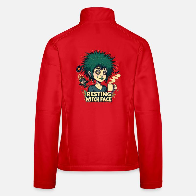 Ruhendes Hexengesicht Frauen Softshelljacke