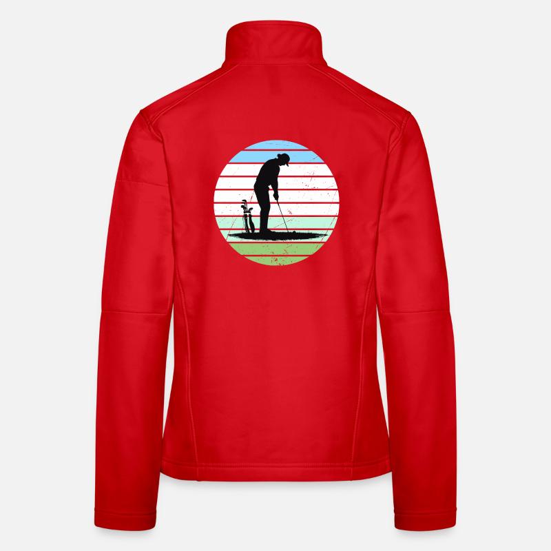 Golf silhouette in pastel circle Women's Softshell Jacket