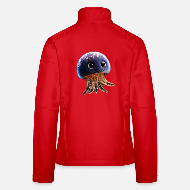 Méduse Méduse de feu Méduse Méduse mignonne Veste en tissu softshell Femme