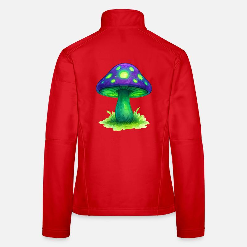 Glowing Mushroom Neon Forest Women's Softshell Jacket