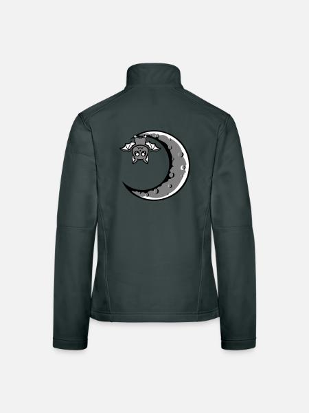 Mignon Chauve-souris croissant de lune suspendu Nuit d’Halloween - Veste en tissu softshell Femme - rouge - Dos
