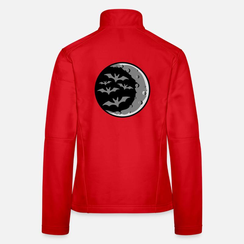 Lots of bats silhouette cool crescent moon night Women's Softshell Jacket