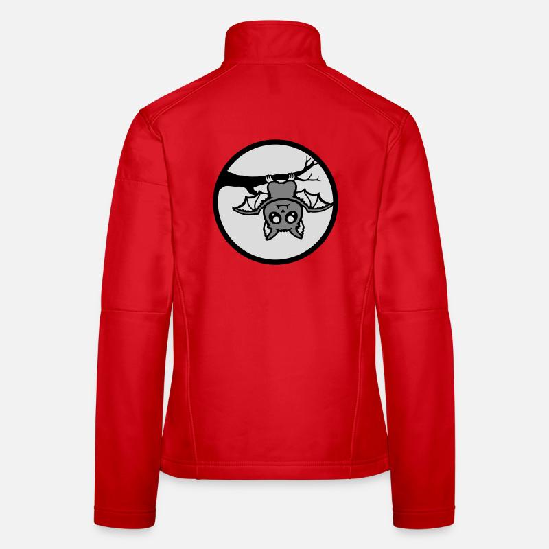 Chauve-souris suspendu lune branche Halloween mignon mignon Veste en tissu softshell Femme