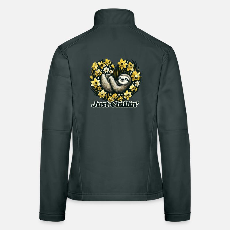 Just Chill Sloth in Daffodil Heart Women's Softshell Jacket