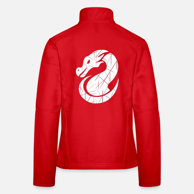 Drachensilhouette weiss  Frauen Softshelljacke