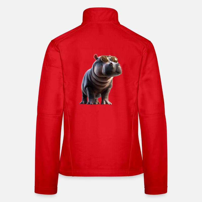 Nilpferd Flusspferd Mama Hippopotamus Cooles Hippo Veste en tissu softshell Femme