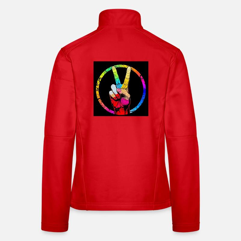Tourbillon de main de paix coloré Veste en tissu softshell Femme
