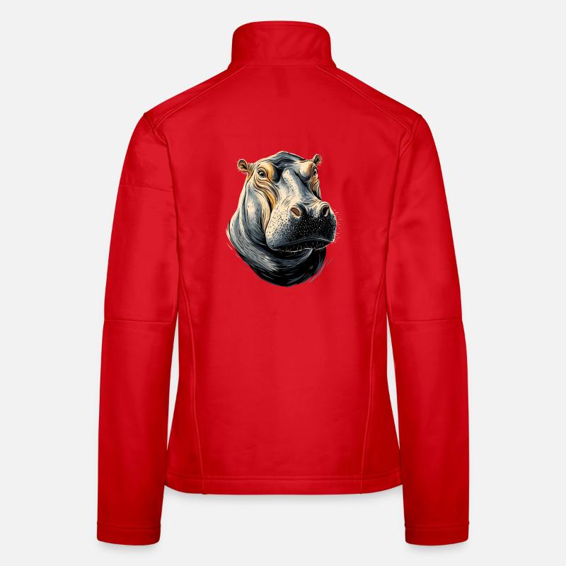 Nilpferd Flusspferd Mama Hippopotamus Cooles Hippo Veste en tissu softshell Femme