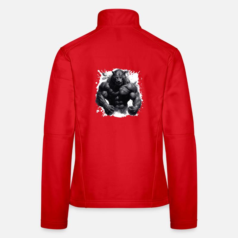 Leopard Muscles Bodybuilding Beast Women's Softshell Jacket