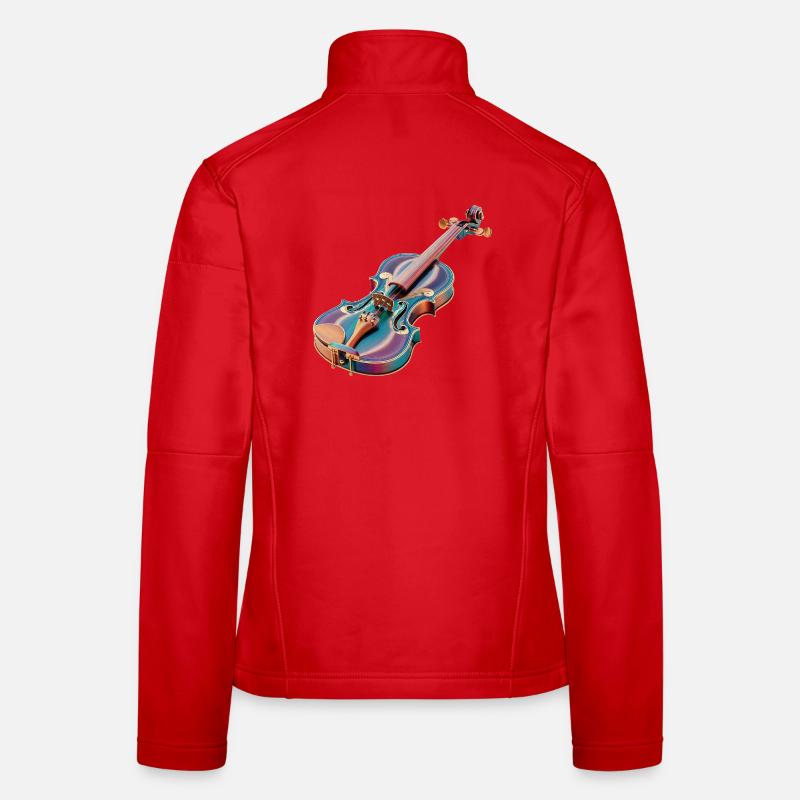 Rainbow Violin Art Women's Softshell Jacket