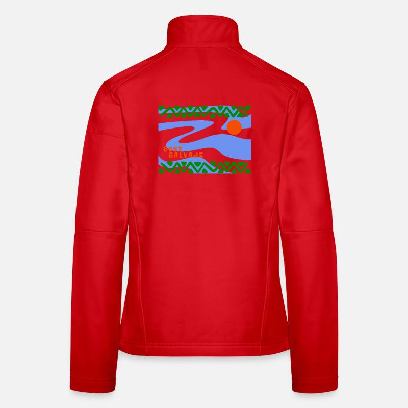 Surf Salvaje Vagues psychédéliques Veste en tissu softshell Femme