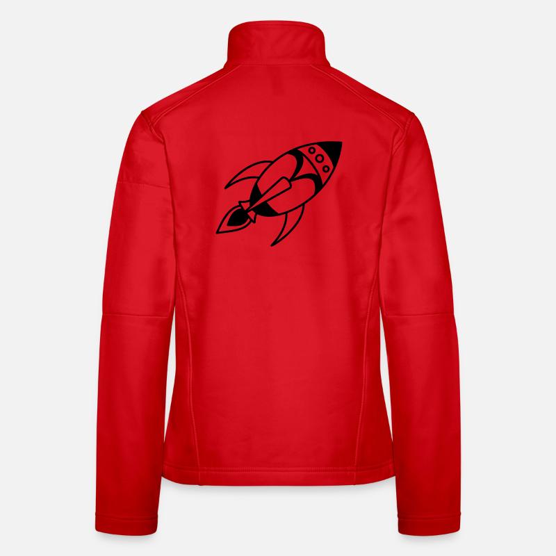 Fusée spatiale rétro – Conception de vaisseau spatial Veste en tissu softshell Femme