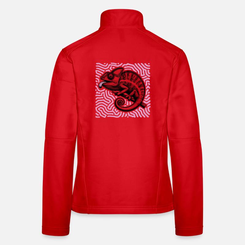 Chameleon pastel tribal art - Women's Softshell Jacket - red