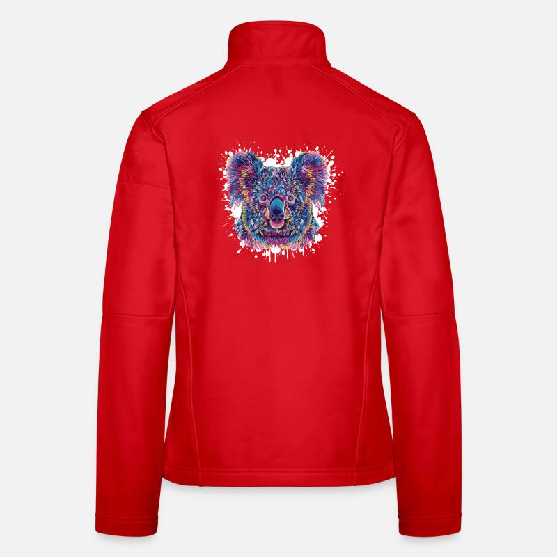 Éclaboussures de couleur Koala Veste en tissu softshell Femme