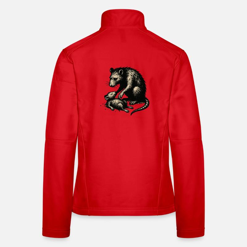 Rattenmutter und Nachwuchs Vintage Frauen Softshelljacke