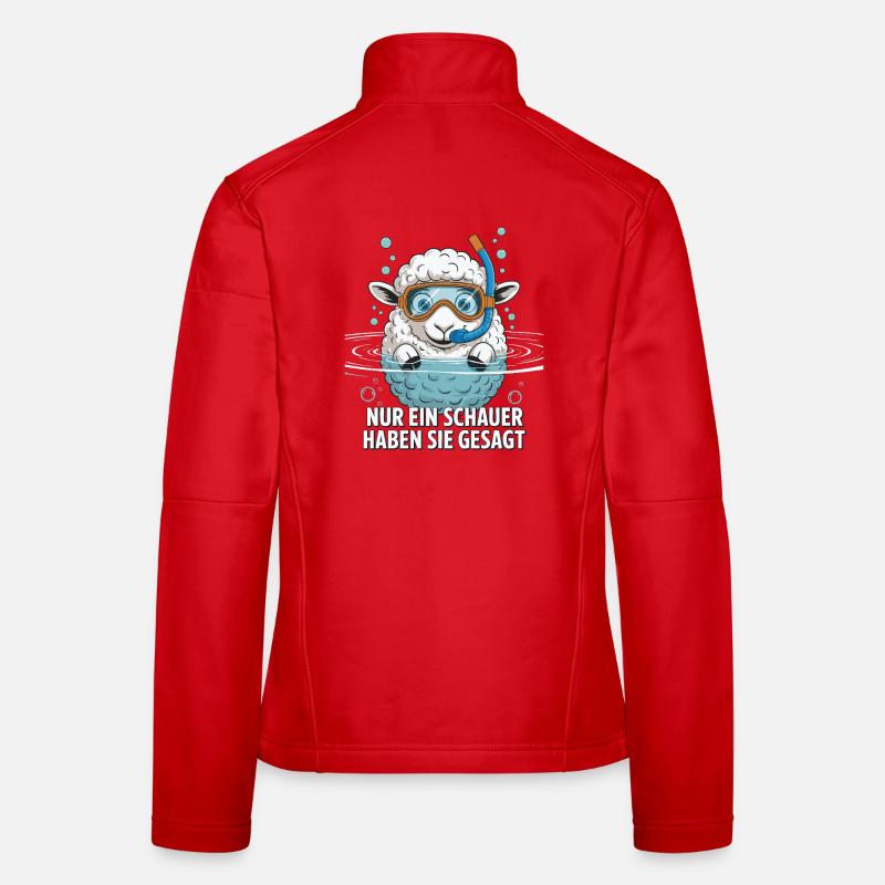Diver sheep motif with saying Women's Softshell Jacket