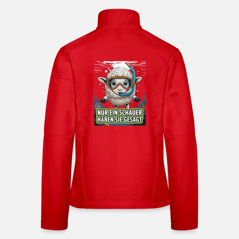 Just a Shower – Funny Sheep Design Women's Softshell Jacket