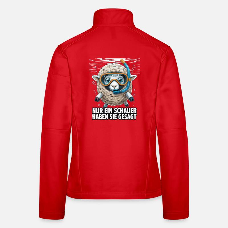 Nur ein Schauer – Lustiges Schaf Design Frauen Softshelljacke