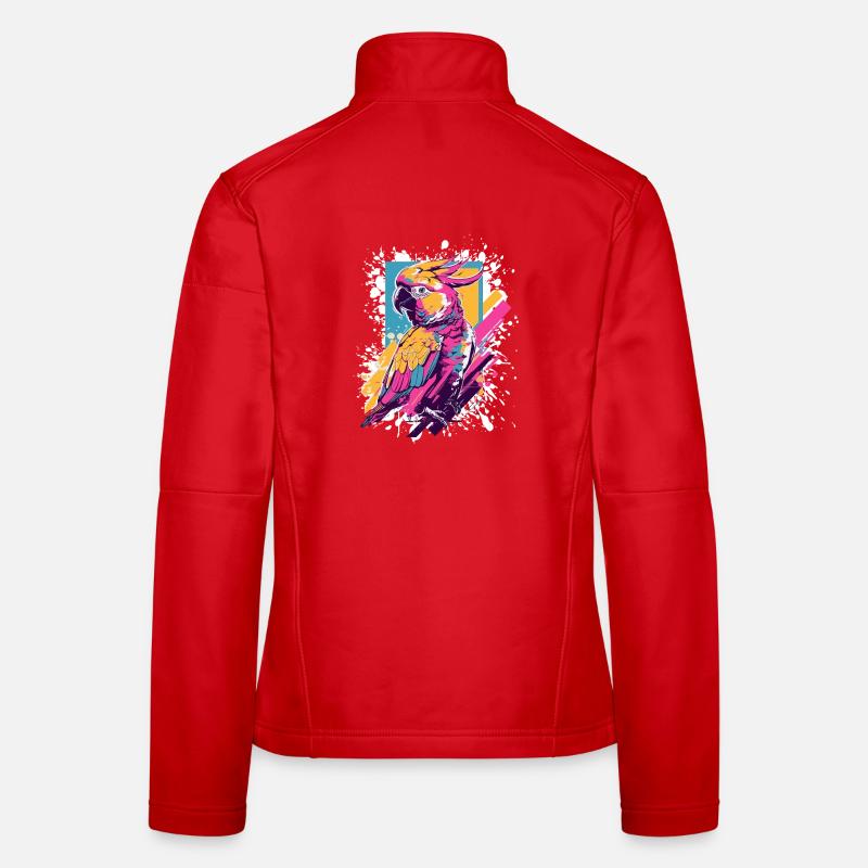 Explosion de couleurs de perroquet néon Veste en tissu softshell Femme