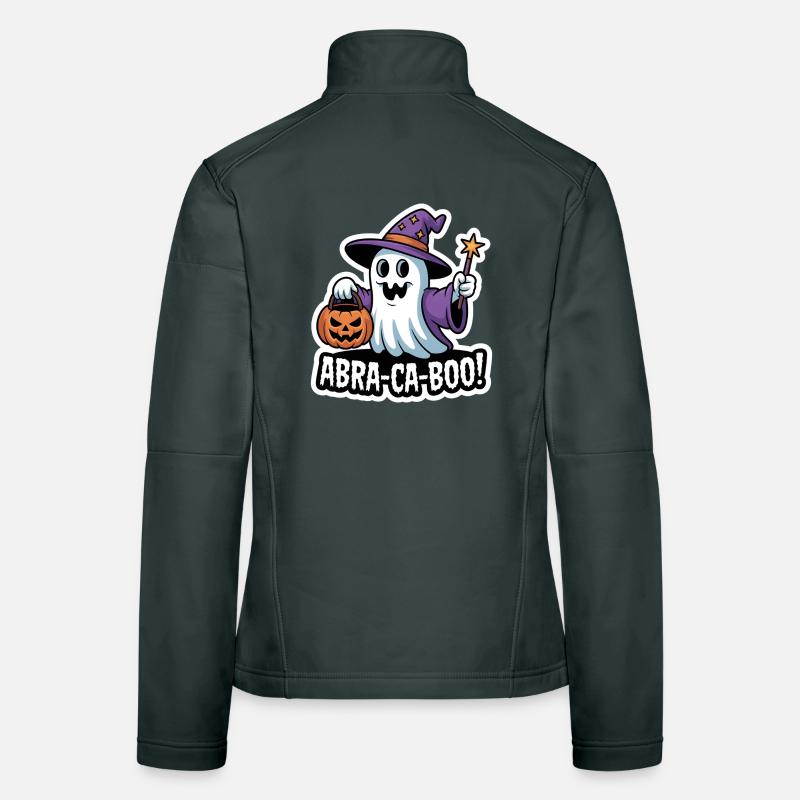 Wizard Boo – Spooky Cute Halloween Ghost wand Women's Softshell Jacket