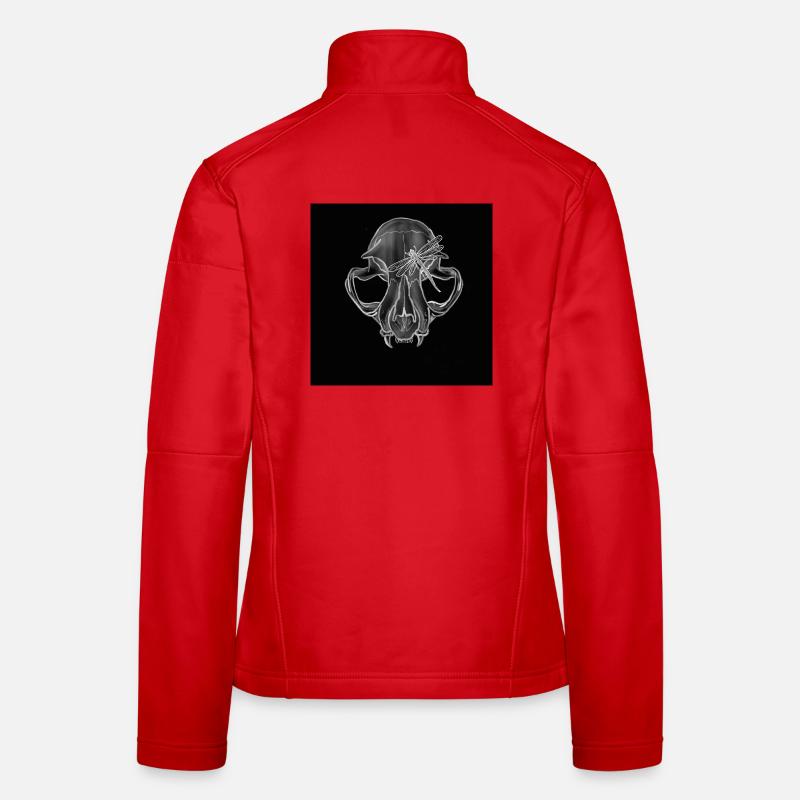 Boar Skull Libelle Linienkunst - Frauen Softshelljacke - Rot