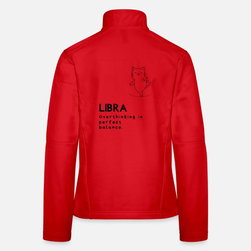 Funny Libra Cartoon – Balanced Overthinker Women's Softshell Jacket