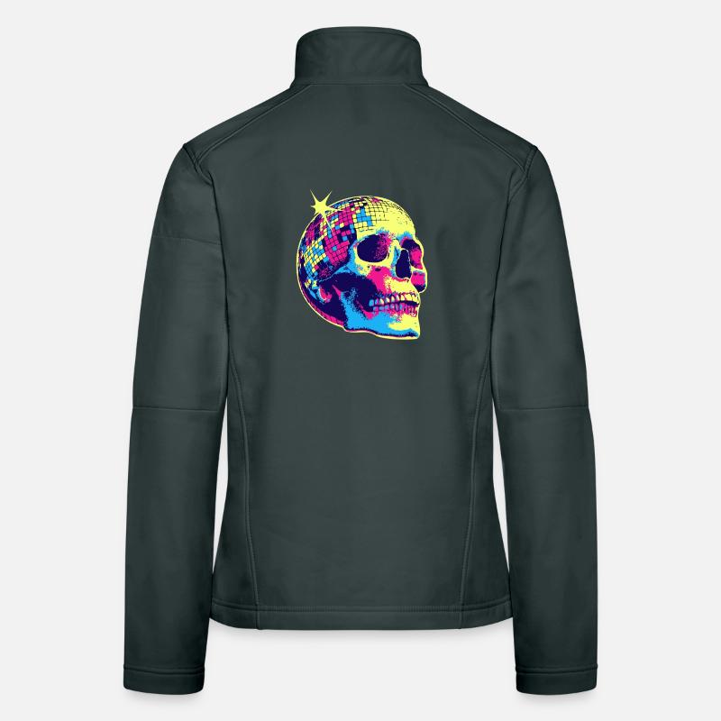Neon Disco Skull Women's Softshell Jacket
