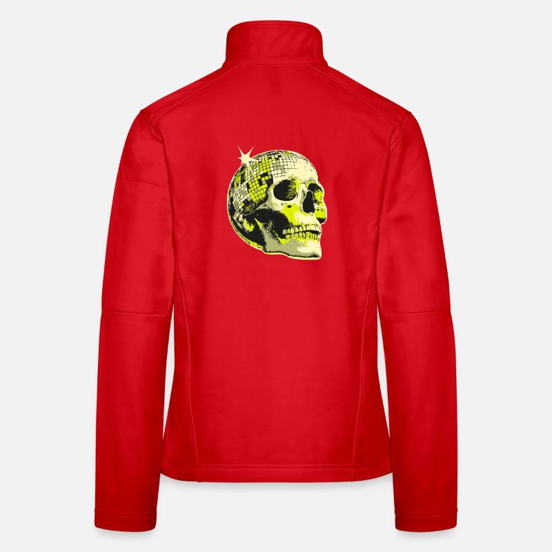 Neon Skull Disco Ball - Women's Softshell Jacket - red