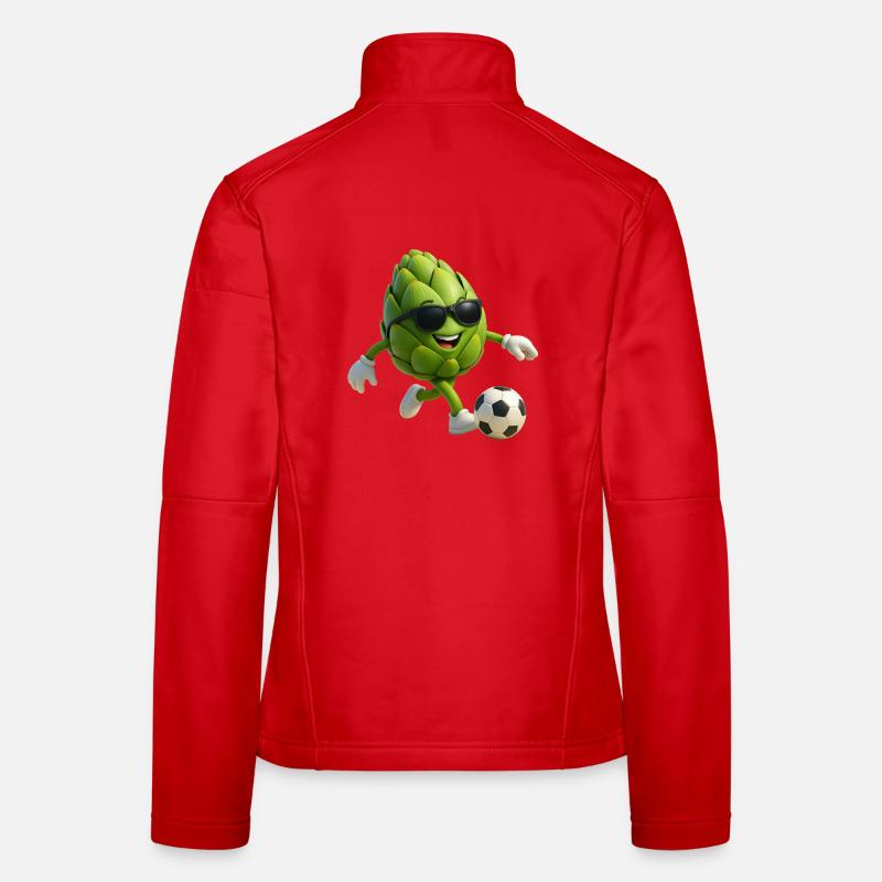 Artischocken Kicker mit Sonnenbrille Faußball Frauen Softshelljacke