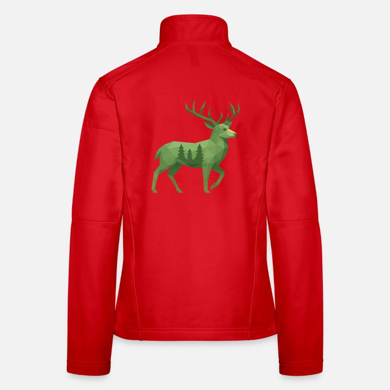 Geometrischer Hirsch - Frauen Softshelljacke - Rot