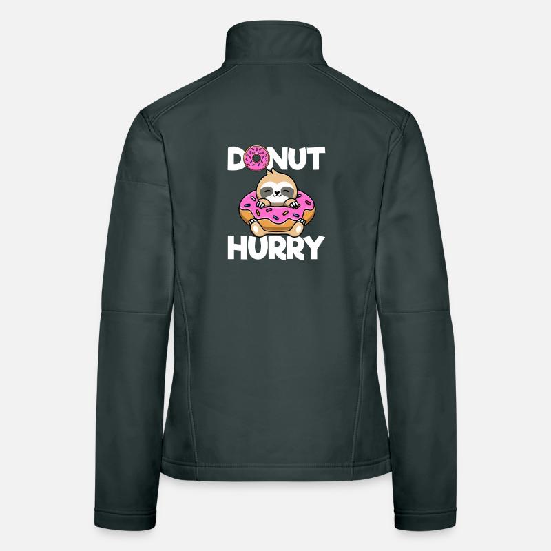 Donut Hurry Sloth Doughnut Women's Softshell Jacket