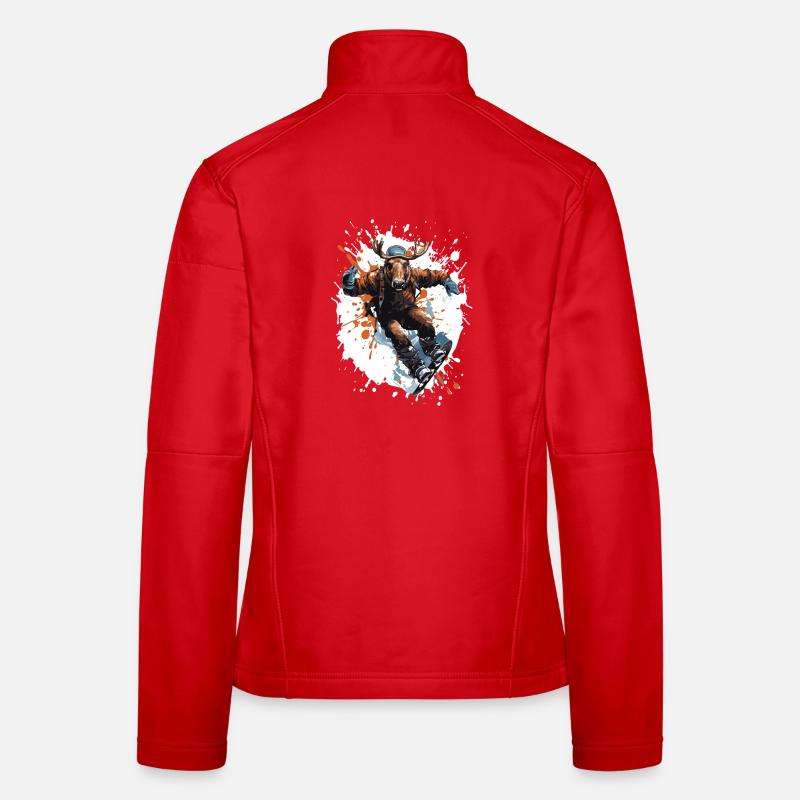 Elch Snowboard Frauen Softshelljacke