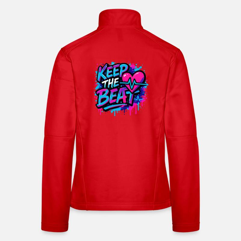 Keep the Beat – Musik Design mit Rhythmus Feeling - Frauen Softshelljacke - Rot