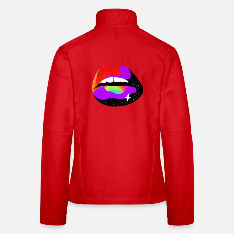 Cosmic Rainbow Lips Women's Softshell Jacket