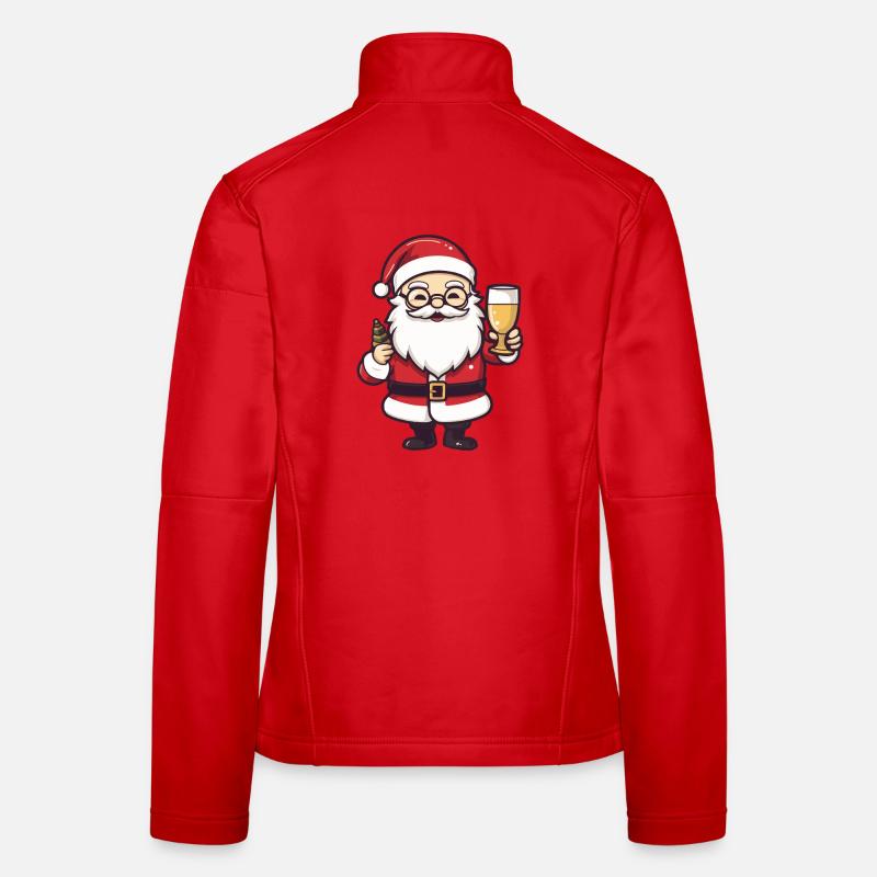 Weihnachtsmann Drinking Comic Weihnachten Frauen Softshelljacke