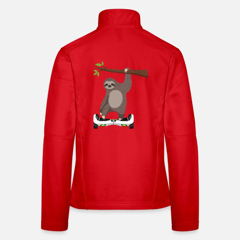 Faultier chillen Hoverboard Cartoon Technik Gleich Frauen Softshelljacke
