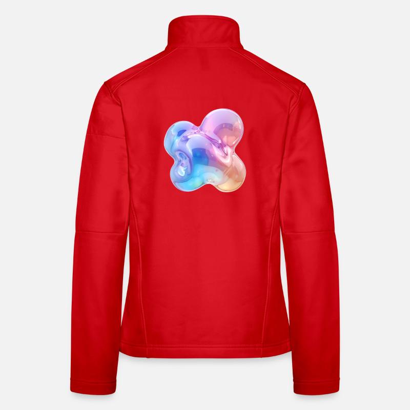 Glänzendes Pastell-Abstraktes Bubble-Design Frauen Softshelljacke